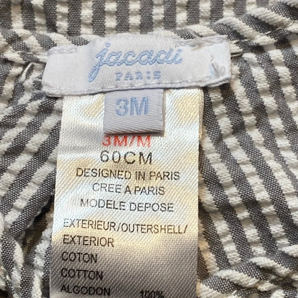 Jacadi Baby Boy Bundle Size 3 Months Seersucker Bubble Onesie Gingham Jon-Jon - Picture 3 of 10